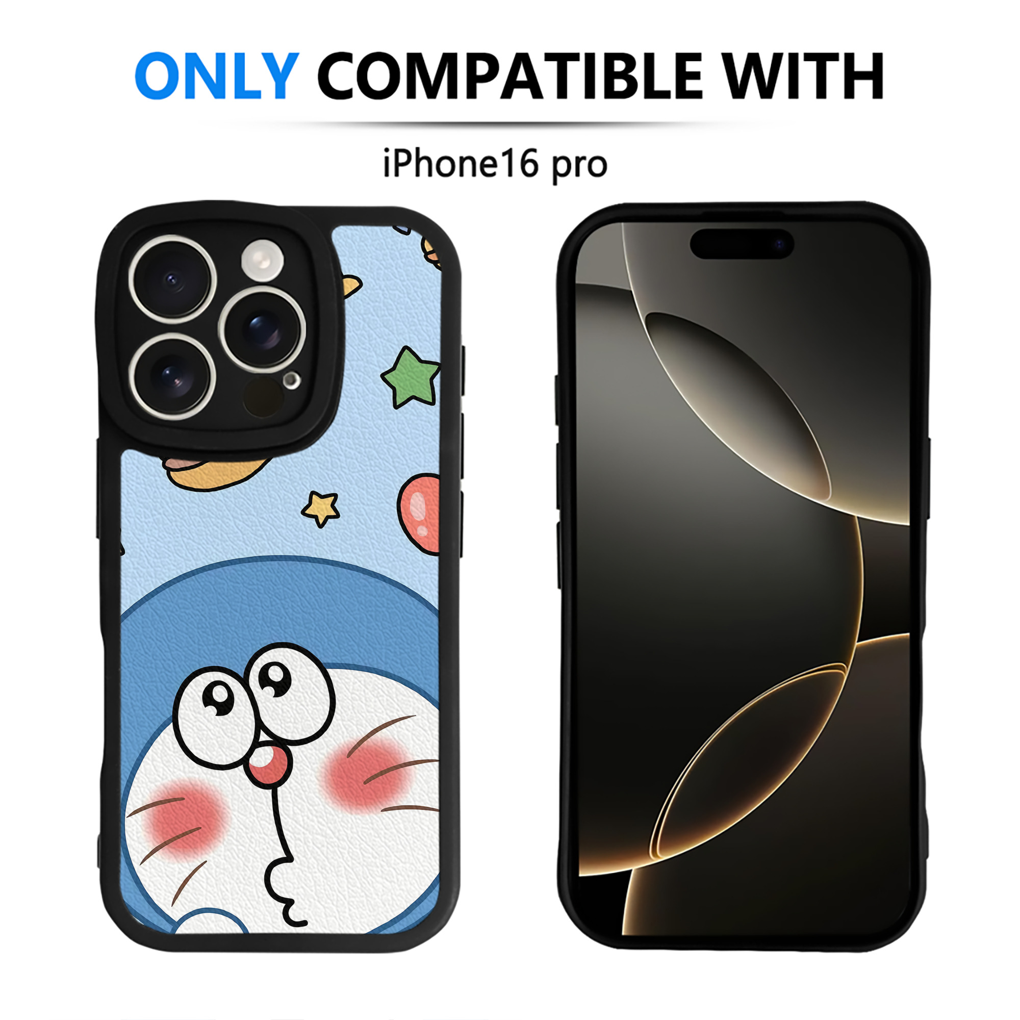 （画像用） ドラえもん Doraemon 【iPhone 16シリーズ対応】シリコンスマホケース（レザー調） 材質：シリコン